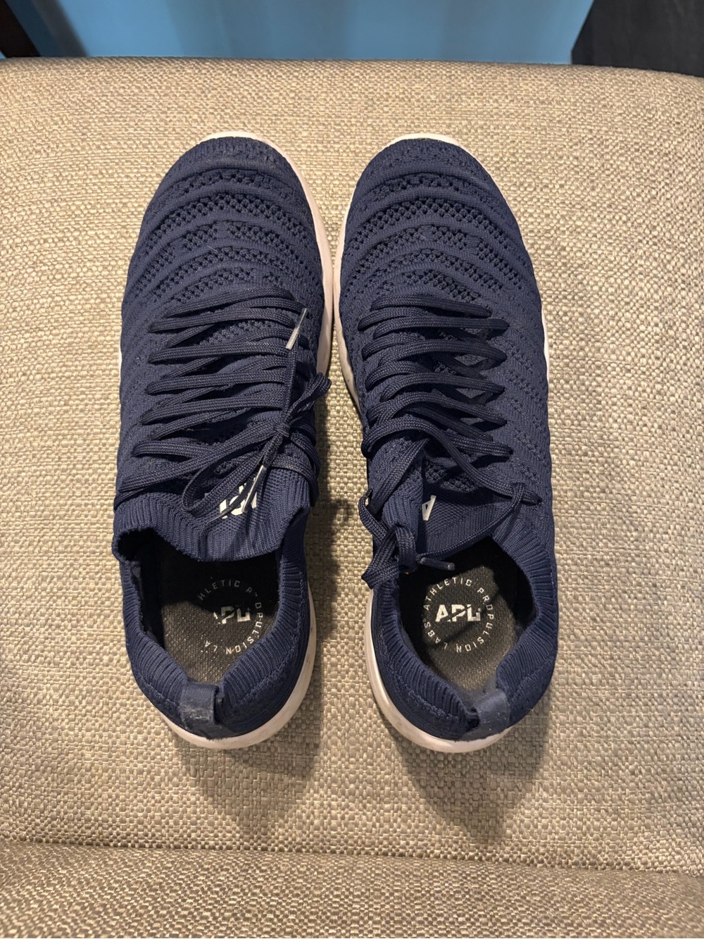 APL Men's Knit Athletic Sneakers - Navy/White